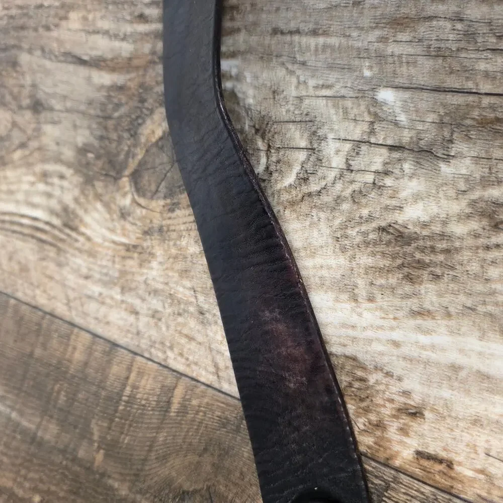 Abercrombie Brown Leather Belt Distressed Wide Y2K Western Workwear